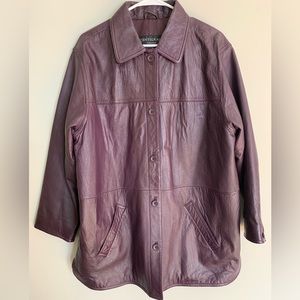 Vintage Plum Leather Jacket